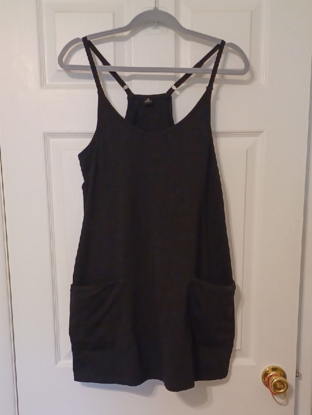 Anrabess Sz S, Black, Racer Backn Athleticn Romper, (Built In Shorts), 2 Pockets